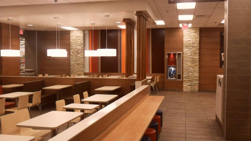 Commercial restaurant floor tile installation